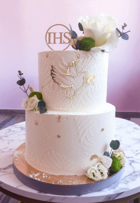 Dekoracja tortu - Gołębica z gałązką