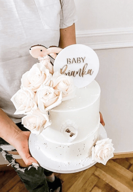 Topper koło - BABY + imię