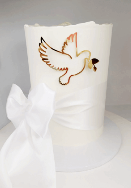 Dekoracja tortu - Gołębica z gałązką