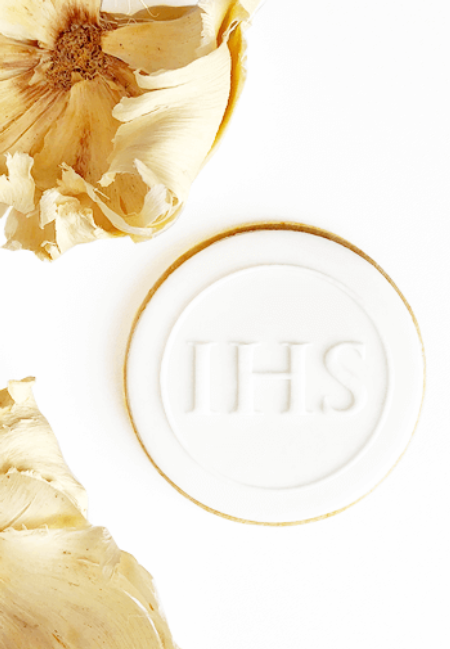 Stempel komunijny - IHS w obręczy