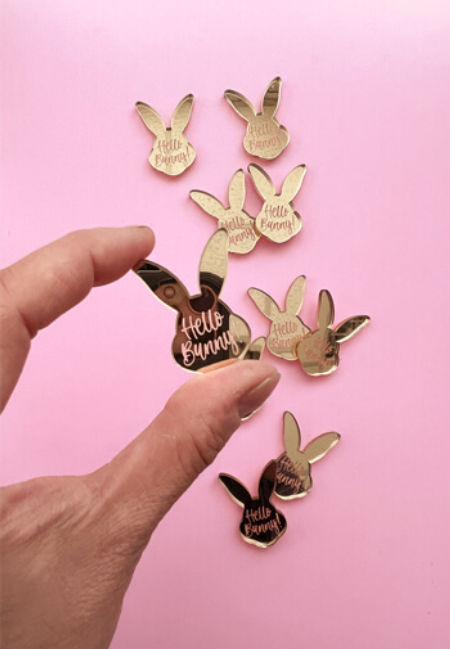 Lustrzany mini dekor - Hello bunny