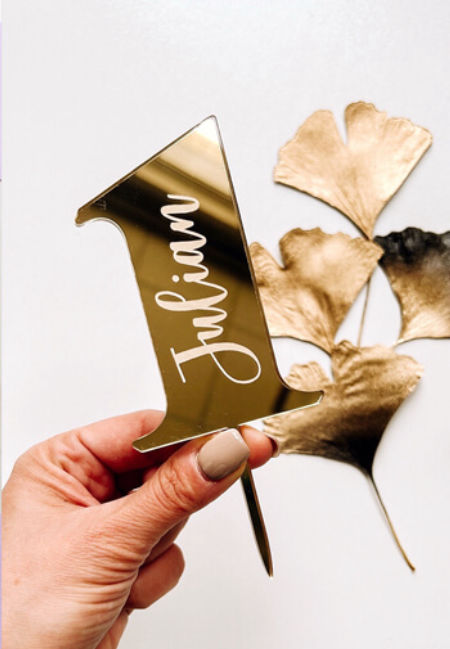 Topper na roczek - cyfra XL 1 + grawerowane imię