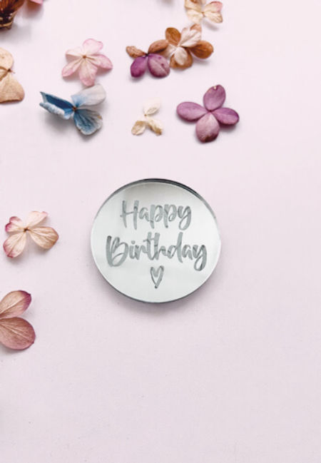 Grawerowane kółko - Happy Birthday z sercem