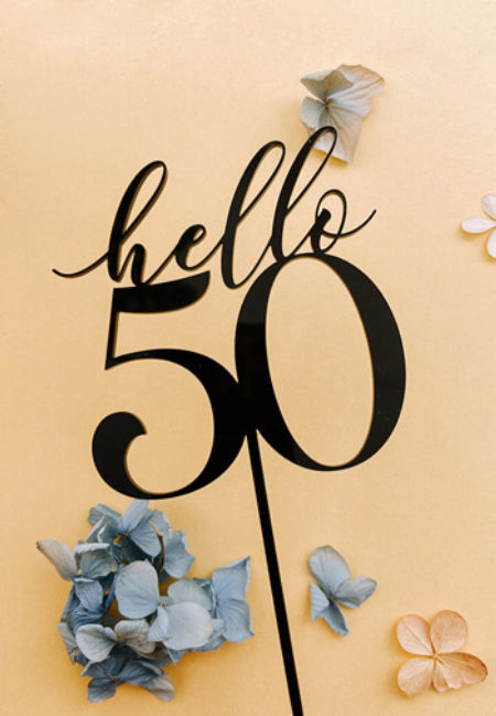 Topper urodzinowy kobiecy - hello+wiek