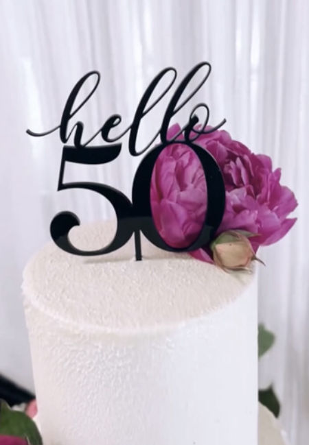 Topper urodzinowy kobiecy - hello+wiek