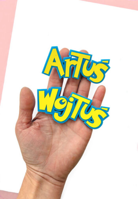 Topper/Dekor wyklejany - Imię w stylu Pokemon