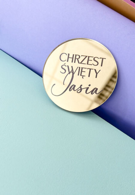 Grawerowane kółko - CHRZEST ŚWIĘTY + Imię