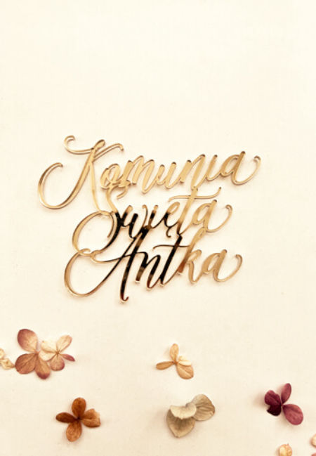 Personalizowany topper/dekor - Komunia Święta + Imię