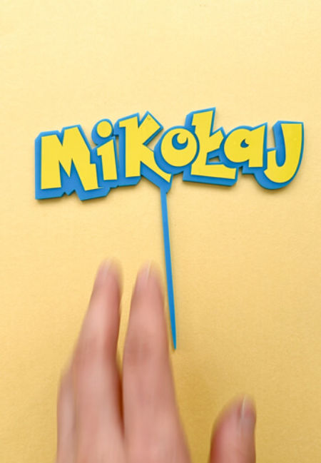 Topper/Dekor wyklejany - Imię w stylu Pokemon