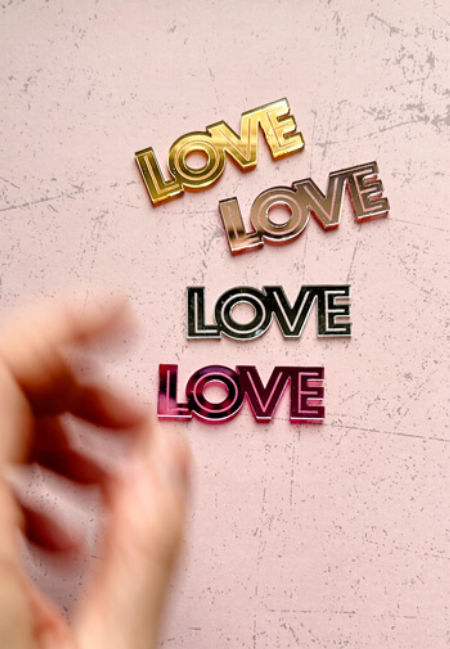 Mini napis grawerowany - LOVE/XOXO