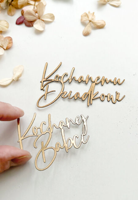 Kartonowy mini napis - Kochanej Babci/Kochanemu Dziadkowi/Kochanym Dziadkom