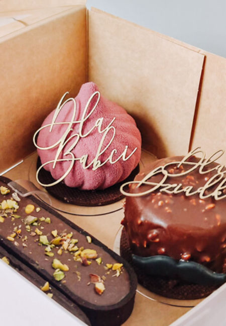 Kartonowy mini napis - Dla Babci/Dla Dziadka/Dla Dziadków