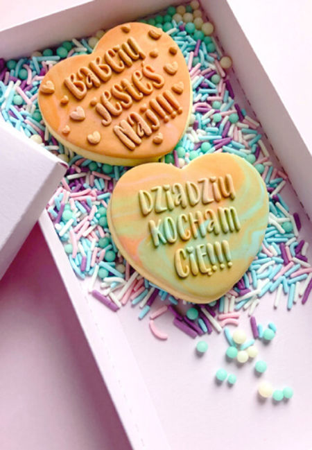 Stempel dwustronny - Babciu jesteś naj!/Dziadziu kocham Cię!