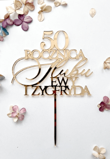 Elegancki Topper/Dekor Rocznicowy z imionami
