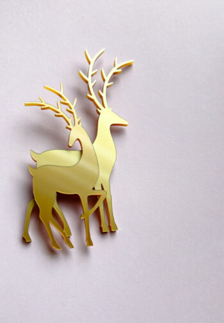 Złote dekory - Jeleń i łania