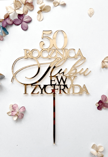 Elegancki Topper/Dekor Rocznicowy z imionami zdjęcie 1
