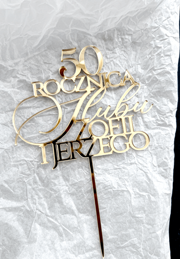 Elegancki Topper/Dekor Rocznicowy z imionami zdjęcie 2